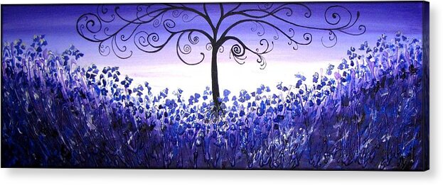 Bluebells Acrylic Print featuring the painting Bluebell Field by Amanda Dagg
