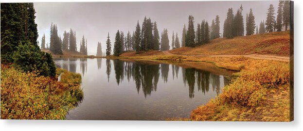 Lenaowens Acrylic Print featuring the digital art Colorado Fall Colors Panorama by Lena Owens - OLena Art Vibrant Palette Knife and Graphic Design
