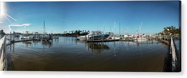 Marina Bay Acrylic Print featuring the photograph Dock in Good Repair by Dorothy Cunningham