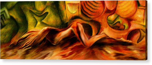 Female Form Acrylic Print featuring the digital art Dreams by Tatiana Fess