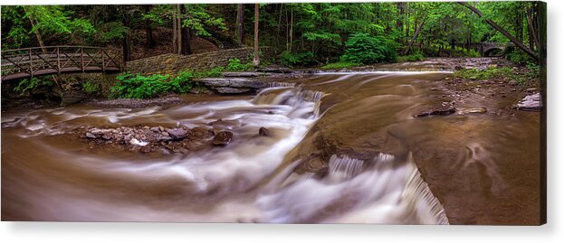 Landscape Acrylic Print featuring the photograph Letchworth Wolf Creek Pano by Mark Papke