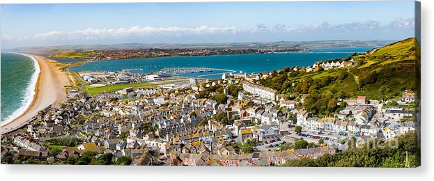 Portland Acrylic Print featuring the photograph Portland and Chesil Beach by Colin Rayner