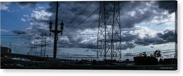 Iphone Cover Acrylic Print featuring the photograph LOS ANGELES Power Grid at Dusk by Ralph King