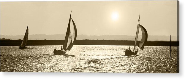 Sailing Acrylic Print featuring the photograph Sailing into the Sunset by Terence Davis