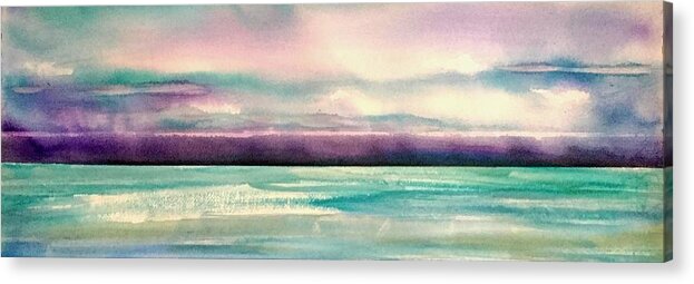 Ocean Acrylic Print featuring the painting Tranquility 2 by Katerina Kovatcheva