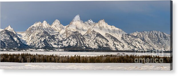 Grand Teton Acrylic Print featuring the photograph Winter's Majesty by Sandra Bronstein