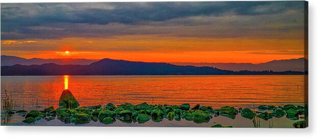 Lake Acrylic Print featuring the photograph Fire Rock by Tom Gresham