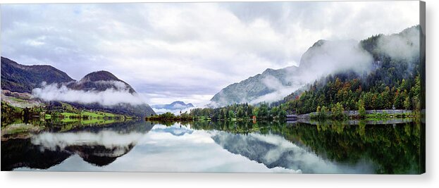 Scenics Acrylic Print featuring the photograph Morning Misty Panorama by Kari Siren