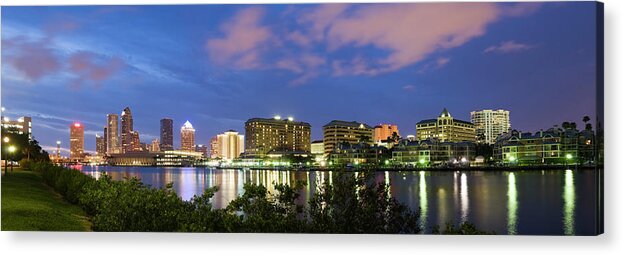 Treetop Acrylic Print featuring the photograph Tampa Skyline At Dusk by Chris Pritchard