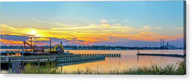 2d Acrylic Print featuring the photograph Ft Smallwood Pk Sunset Pano by Brian Wallace