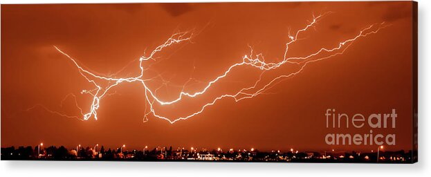 Monsoon Acrylic Print featuring the photograph 1315 Lightning-orange by Kenneth Johnson