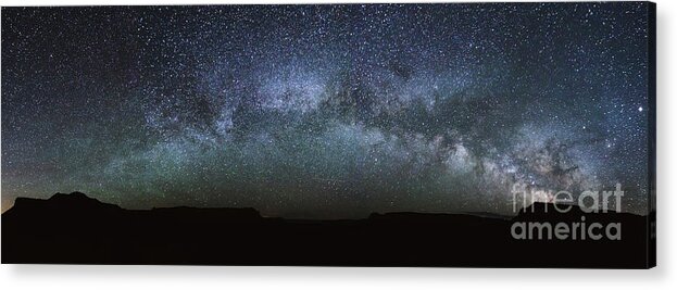 Mily Way Acrylic Print featuring the photograph Milky way panoramic by Matteo Colombo