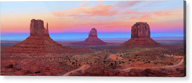 Desert Acrylic Print featuring the photograph Monument Valley Just After Dark 2 by Mike McGlothlen