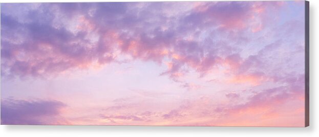 Tranquility Acrylic Print featuring the photograph Panoramic view of pink clouds in sky at sunset by Gary Yeowell