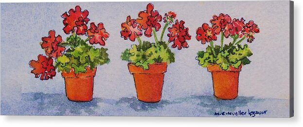 Three Acrylic Print featuring the painting Summer Friends by Mary Ellen Mueller Legault