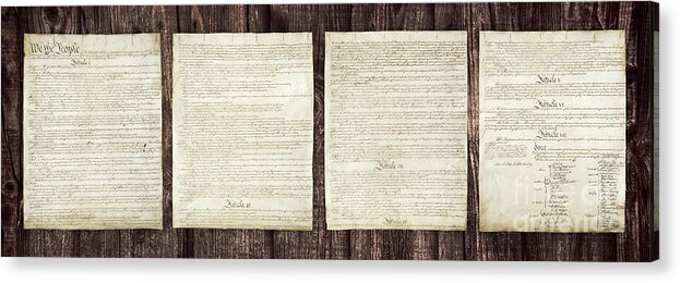Constitution Acrylic Print featuring the photograph The Constitution of the United States by Best of Vintage