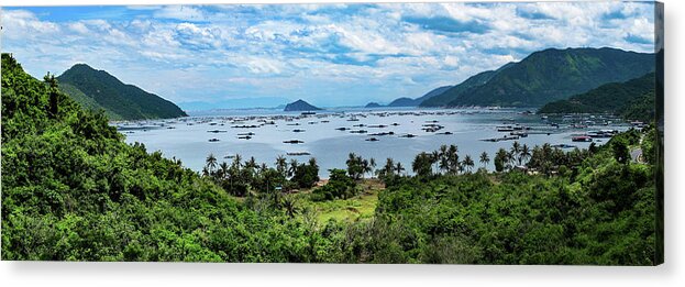 Floating Village Acrylic Print featuring the photograph The Longest Ride - Floating Village, Vietnam by Earth And Spirit