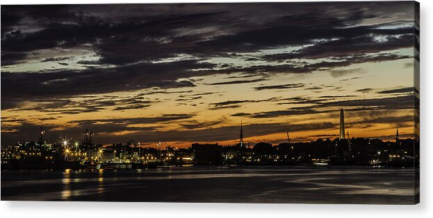 Boston Acrylic Print featuring the photograph Harbor Night by Kate Hannon