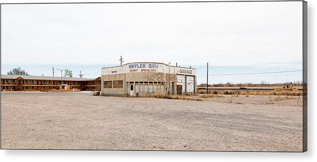 Muffler Shop Acrylic Print featuring the photograph Muffler Shop, Holbrook, AZ by Andy Romanoff