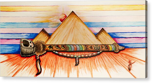 Native American Acrylic Print featuring the mixed media Ceremonial Peace by Kem Himelright