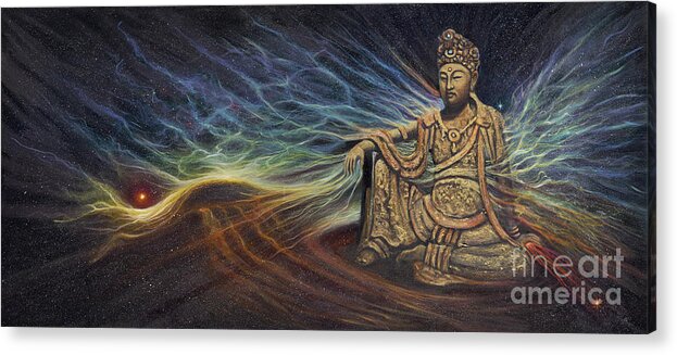 Buddha Acrylic Print featuring the painting Celestial Buddha by Birgit Seeger-Brooks