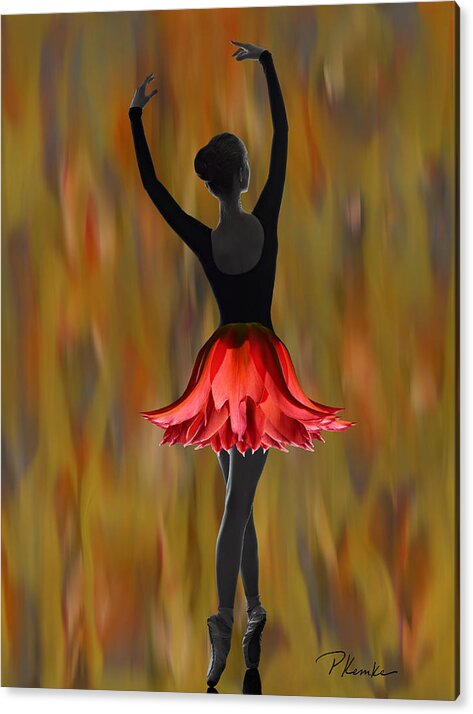 Ballet Acrylic Print featuring the digital art Dappled Flame by Patricia Kemke