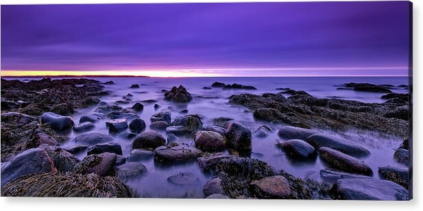 Snails Acrylic Print featuring the photograph Four Minutes. Long Exposure on the New Hampshire Coast. by Jeff Sinon