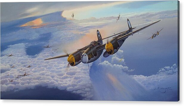 Aviation Art Acrylic Print featuring the painting Gentle Annie by Steven Heyen
