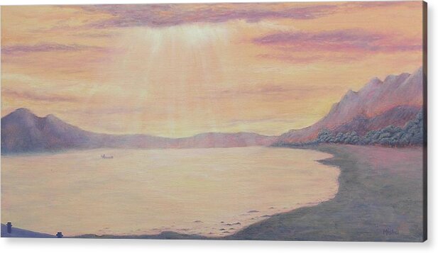 Landscape Acrylic Print featuring the painting Lake Chapala by Mishel Vanderten