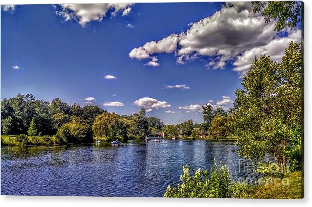 Verona Acrylic Print featuring the photograph Pond at Verona Park by Christopher Lotito