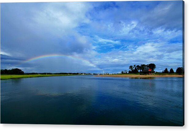 Rainbow Acrylic Print featuring the photograph Rainbows and water by Catie Canetti
