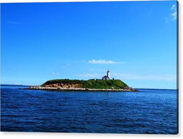 Faulkner's Island Acrylic Print featuring the photograph Faulkner's Island Lighthouse by Catie Canetti