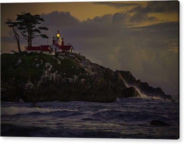 Crescent City Acrylic Print featuring the photograph Crescent City Lighthouse by Don Hoekwater Photography