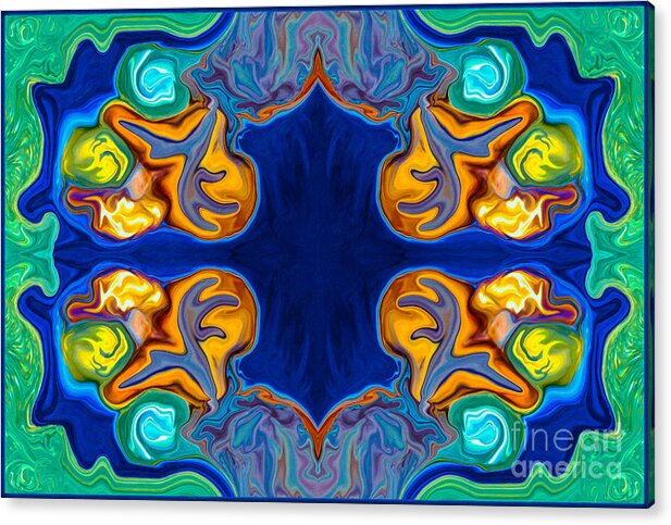 Destiny Acrylic Print featuring the painting Destiny Unfolding Into An Abstract Pattern by Omaste Witkowski