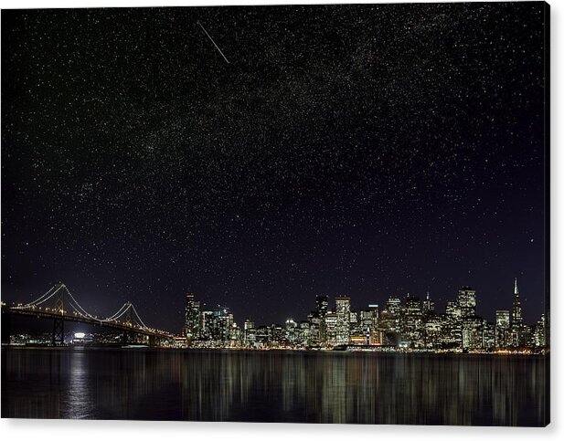Boat Acrylic Print featuring the photograph Comet Over San Francisco by Don Hoekwater Photography