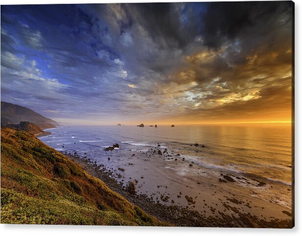 Basia Acrylic Print featuring the photograph Oregon Coast Sunset by Don Hoekwater Photography