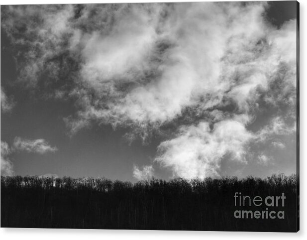 Winter Acrylic Print featuring the photograph Winter Clouds Over the Delaware River by Christopher Lotito