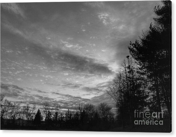 Lake Acrylic Print featuring the photograph Winter Sunset on Woodland Lake by Christopher Lotito