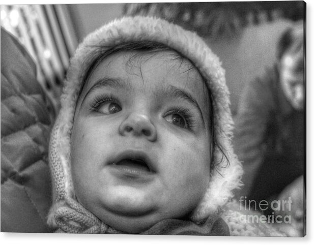 Baby Acrylic Print featuring the photograph Youth in a Fleece Lined Cap by Christopher Lotito