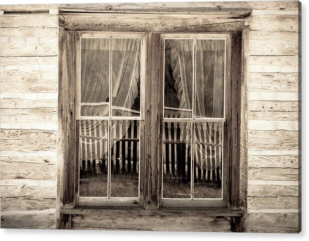 Montana Acrylic Print featuring the photograph Lace Curtains and Picket Fence by Tara Krauss