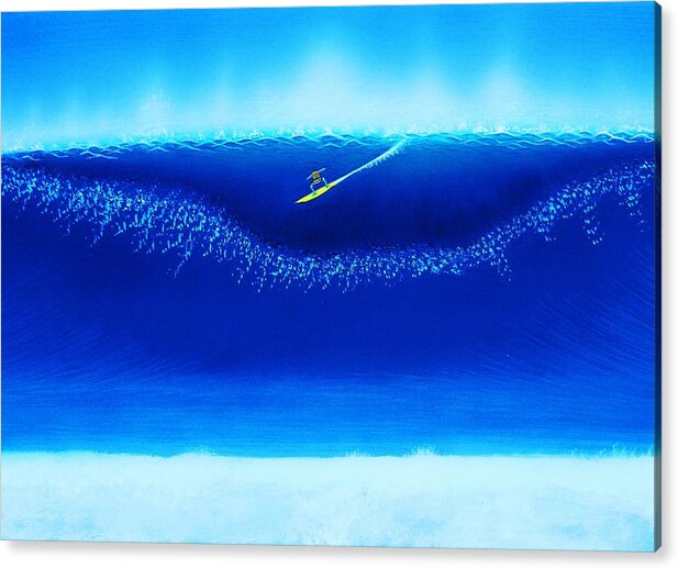 Surfing Acrylic Print featuring the painting Greg Noll - Makaha 12-4-1969 by John Kaelin