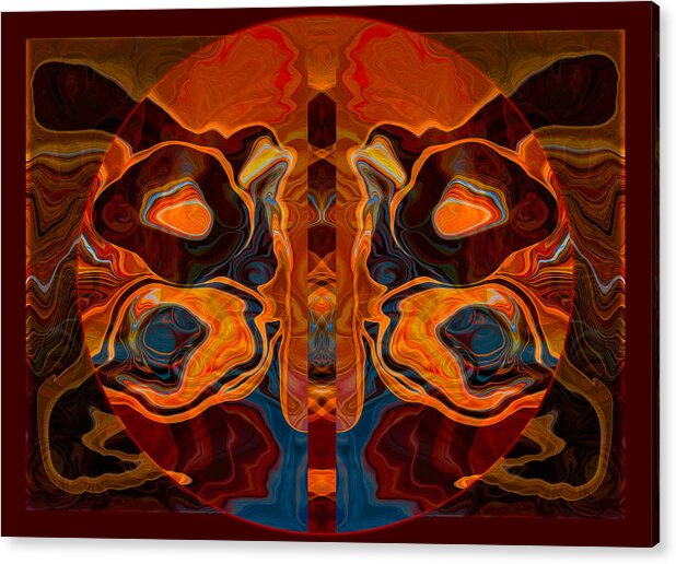 5x7 Acrylic Print featuring the painting Deities Abstract Digital Artwork by Omaste Witkowski