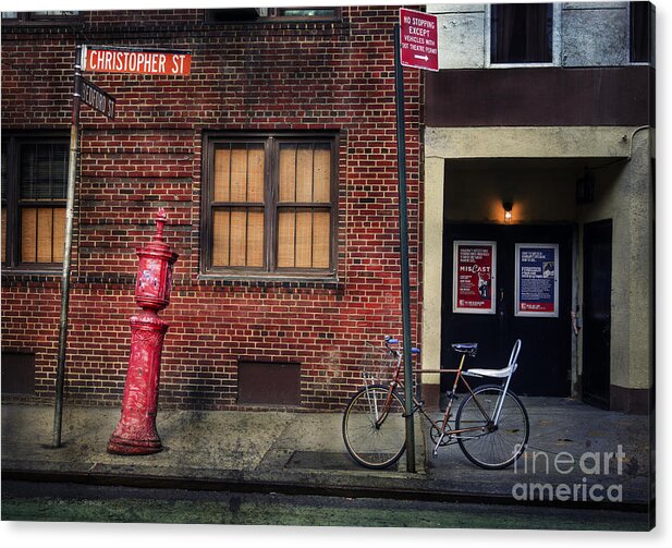 Bicycle Acrylic Print featuring the photograph Christopher St. Bicycle by Craig J Satterlee