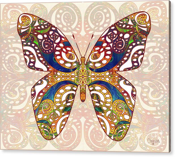 Butterfly Illustration Acrylic Print featuring the mixed media Butterfly Illustration - Transforming Rainbows - Omaste Witkowski by Omaste Witkowski