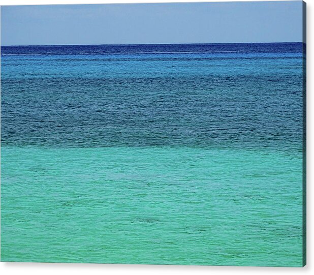 Beach Art Acrylic Print featuring the photograph Blues of the Caribbean Sea by Dan Podsobinski