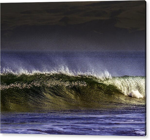 Coast Acrylic Print featuring the photograph Sunset Wave by Don Hoekwater Photography
