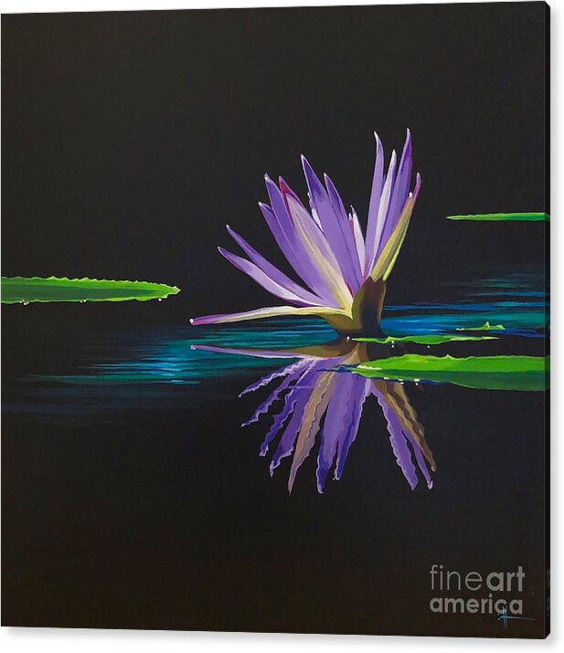 Waterlily Acrylic Print featuring the painting Lagan Love by Hunter Jay