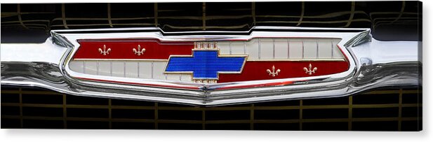 Transportation Acrylic Print featuring the photograph Classic Chevrolet Emblem by Mike McGlothlen