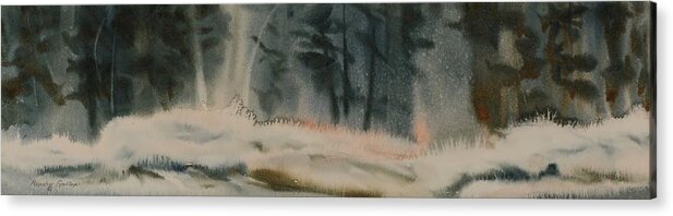Winter Acrylic Print featuring the painting Crystals In The Cedars by Heather Gallup