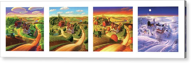  Four Seasons Acrylic Print featuring the painting Four Seasons on the Farm by Robin Moline